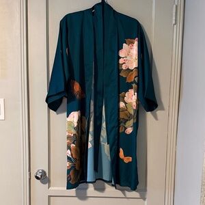Floral Kimono with Butterfly Design